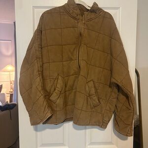 Free People Brown Quilted Jacket